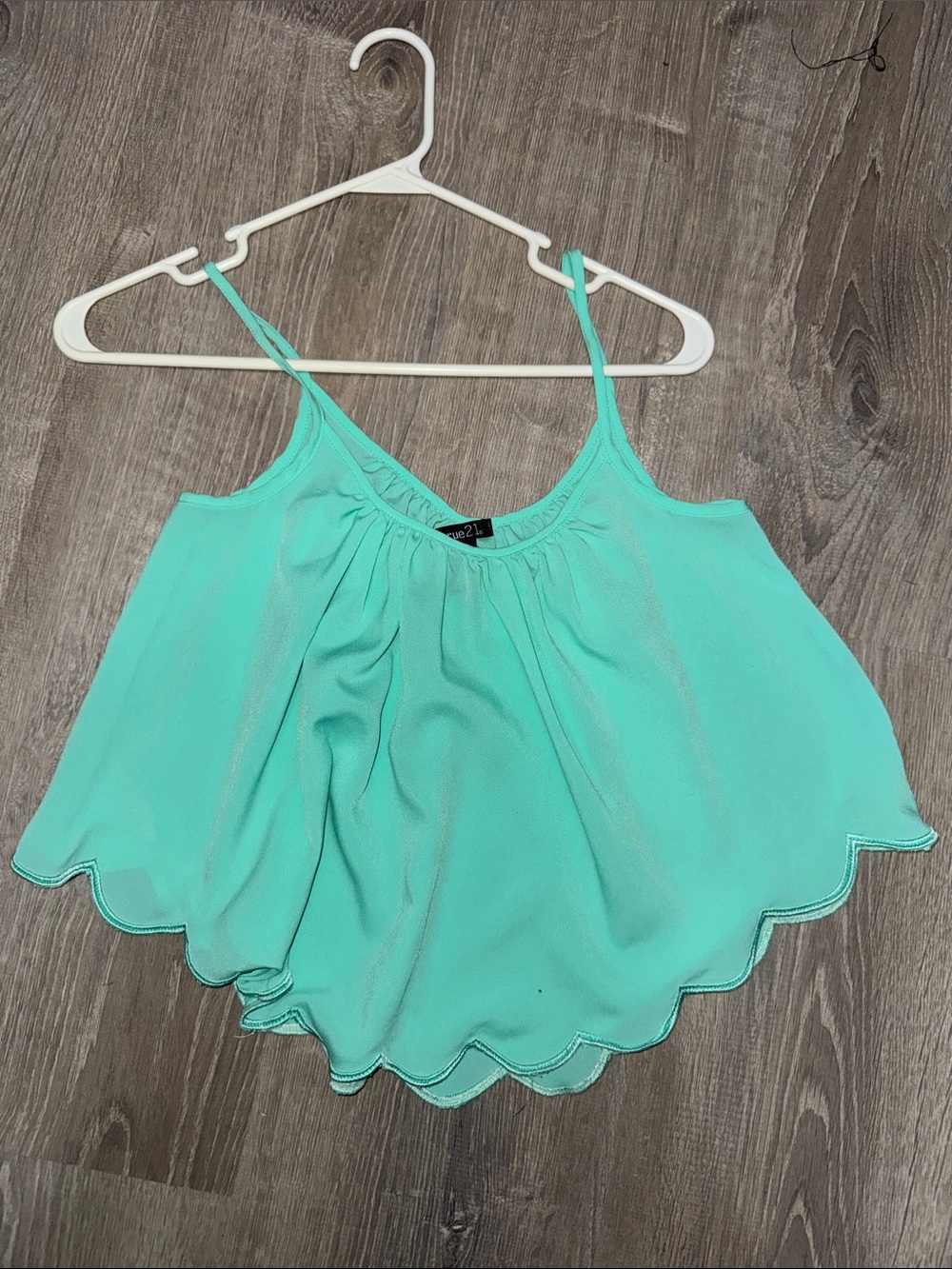 Rue21 Aqua Scalloped Camisole Tank